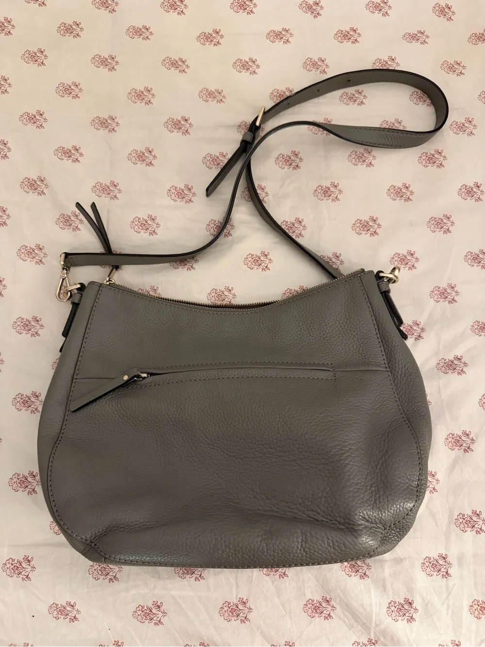 kate spade Pebbled Leather Shoulder Bag in Gray